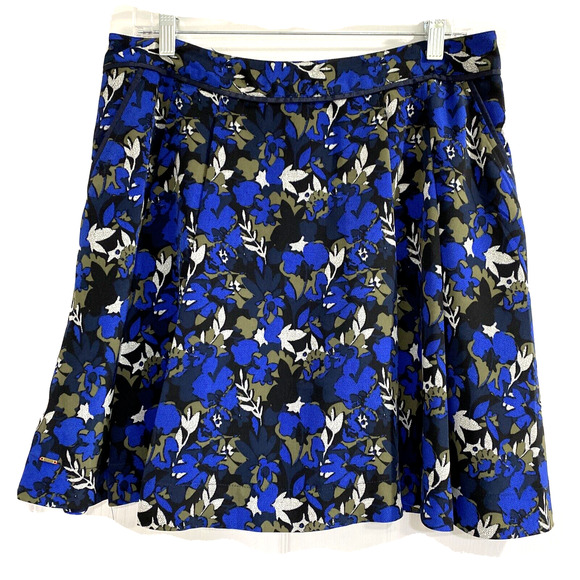 Tommy Hilfiger casual skirt size 12 blue print side pockets lined pleated preppy - Picture 1 of 7